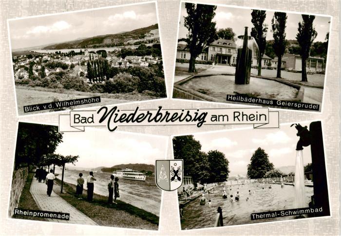 Bad Niederbreisig Blick von der Wilhelmshoehe Heilbaederhaus Geiersprudel Rheinp