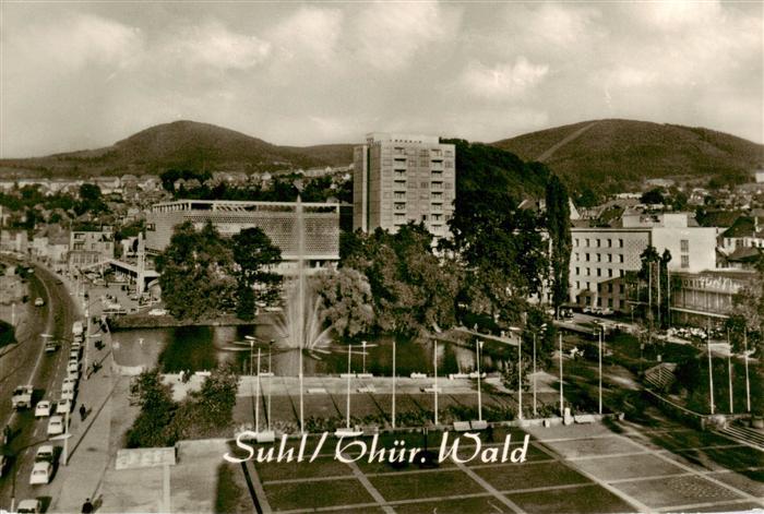 Suhl Thueringer Wald Warenhaus Centrum Wohnhochhaus und Interhotel Thueringen To