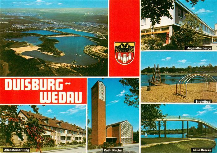 Wedau Duisburg Fliegeraufnahme Jugendherberge Strandbad Allensteiner Ring Neue B