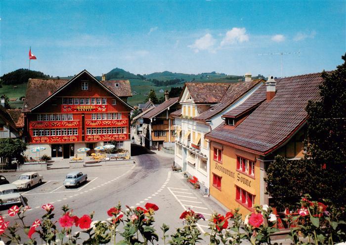 Appenzell IR Ortspartie Hotel Saentis Restaurant Sonne