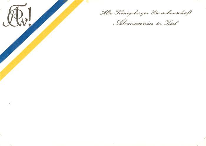 KIEL  CITY Alte Koenigsberger Burschenschaft Alemannia