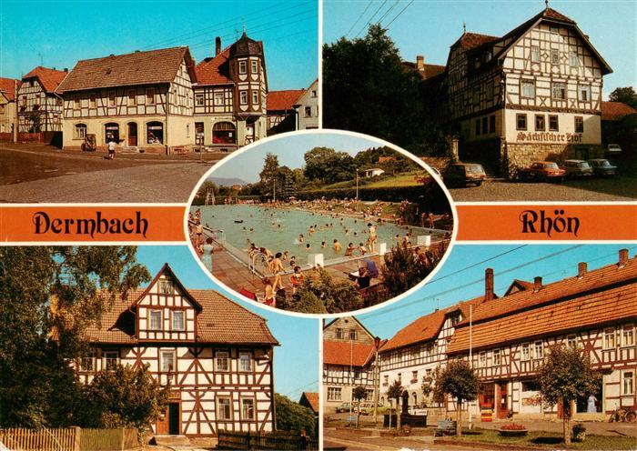 Dermbach Thueringen Rhoen Marktstrasse Hotel Saechsischer Hof Schwimmbad Apothek