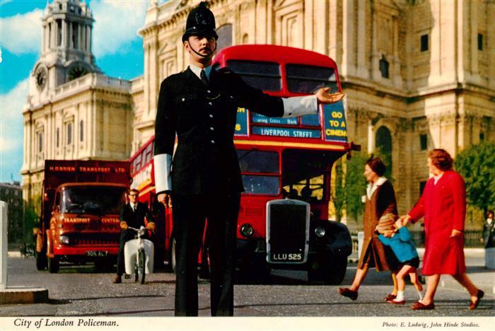 London  UK Policeman Bus