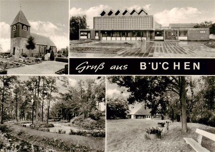 Buechen Lauenburg Teilansichten Kirche Parkanlagen