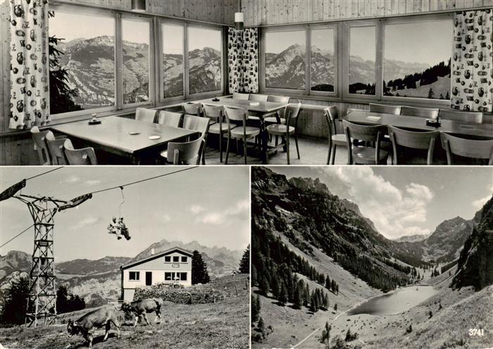 Filzbach GL Berggasthaus Habergschwend Gastraum Sesselbahn Talstation