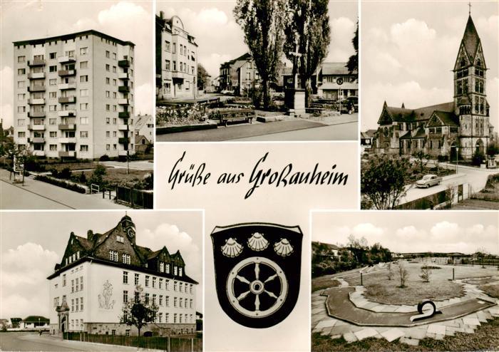 Grossauheim Hanau Wohnblock Ortspartien Kirche Minigolfanlage