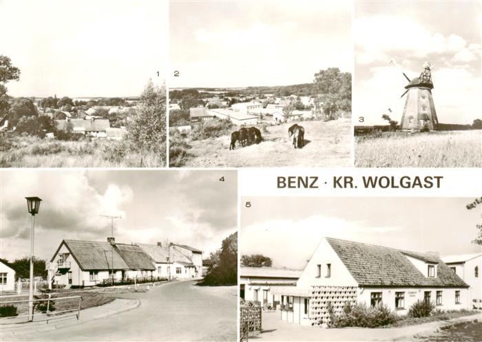 Benz Usedom Blick auf Benz Windmuehle Ortsansicht Thurbruchklause