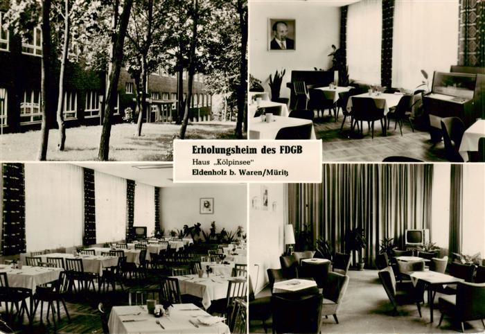 Waren Mueritz Eldenholz Erholungsheim des FDGB Haus Koelpinsee Gastraeume
