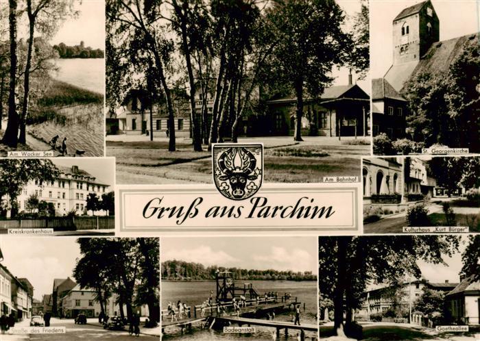 Parchim Am Wacker See Bahnhof Georgenkirche Kulturhaus Kurt Buerger Kreiskranken
