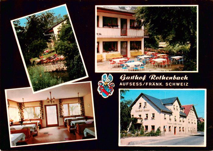 Aufsess Gasthof Rothenbach Park Freiterrasse Gastraum Gasthof Sonne