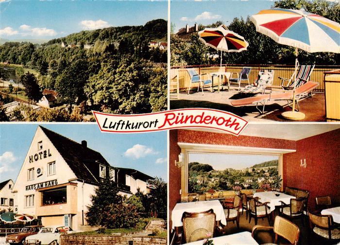 Ruenderoth Panorama Hotel Pension Haus am Hang Terrasse Gaststube