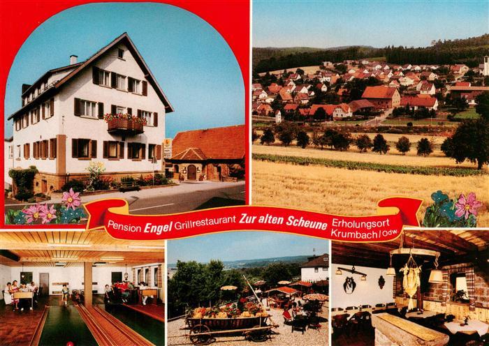 Krumbach Odenwald Pension Engel Grillrestaurant Zur alten Scheune Panorama Kegel