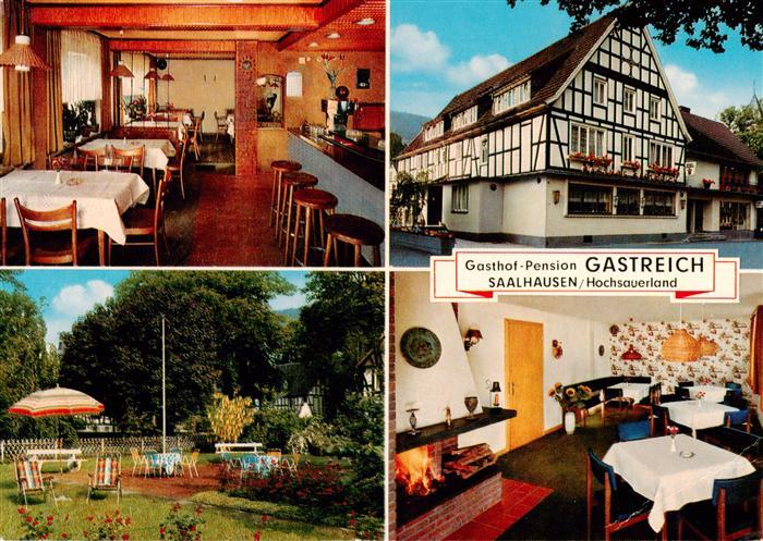 Saalhausen Sauerland Gasthof Pension Gastreich Gastraum Bar Kaminzimmer Gartente