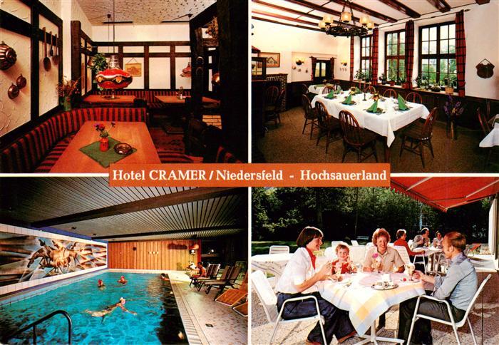 Niedersfeld Winterberg Hotel Cramer Pension Restaurant Cafe Gastraeume Hallenbad
