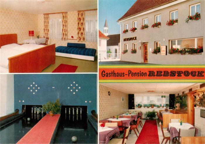 Feckenhausen Gasthaus Pension Rebstock Gastraum Gaestezimmer Kegelbahn