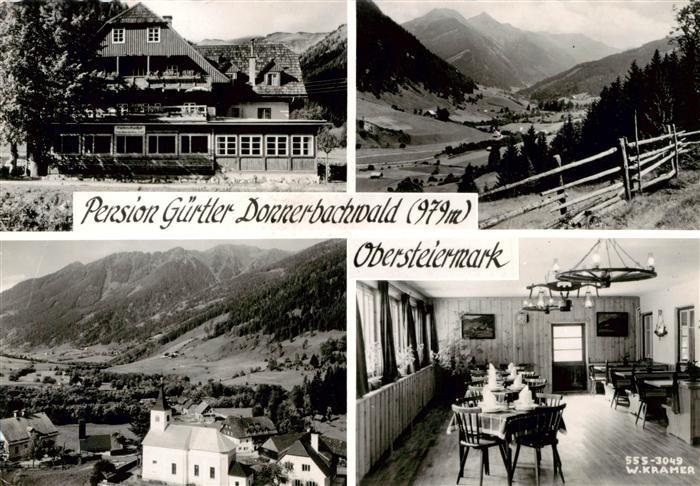 Donnersbachwald Pension Guertler Gastraum Panorama