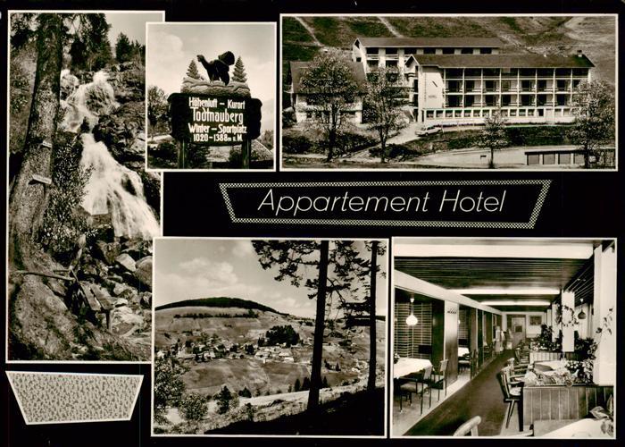 Todtnauberg Schwarzwald BW Appartement Hotel  Gastraum Wasserfall Panorama Orig