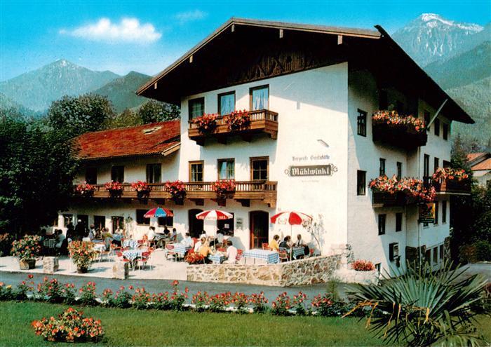 Staudach Oberbayern Bergcafe Gaststaette Muehlwinkl Terrasse