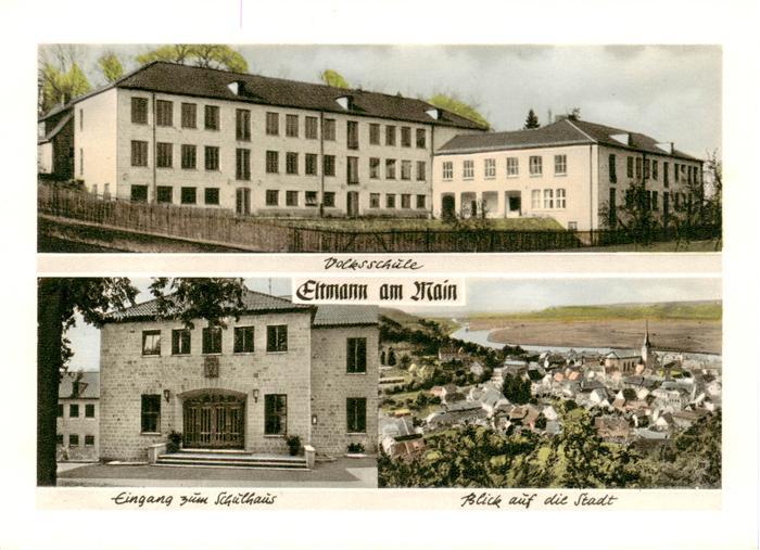 Eltmann Volksschule Eingang zum Schulhaus Stadtblick