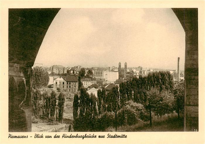 Pirmasens Blick von der Hindenburgbruecke zur Stadtmitte