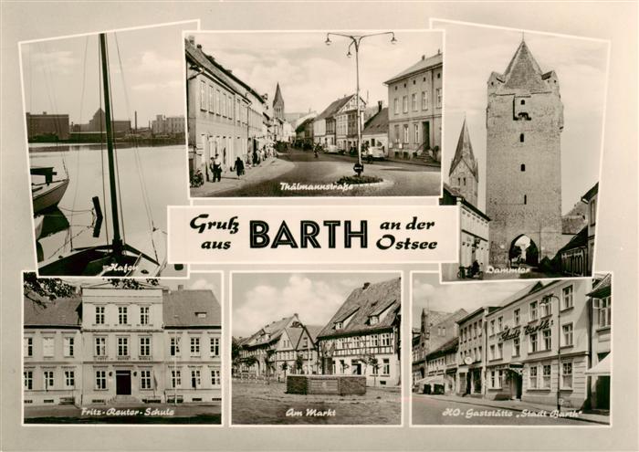 Barth Osteebad Hafen Thaelmannstrasse Dammtor Fritz Reuter Schule Am Markt HOG S