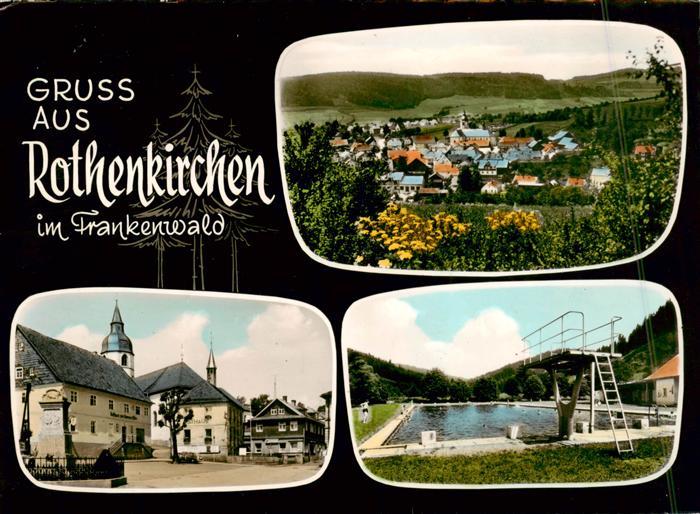 Rothenkirchen Oberfranken Panorama Ortspartie Schwimmbad