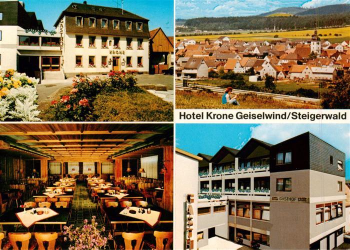 Geiselwind Hotel Gasthof Krone Gastraum Ortsansicht