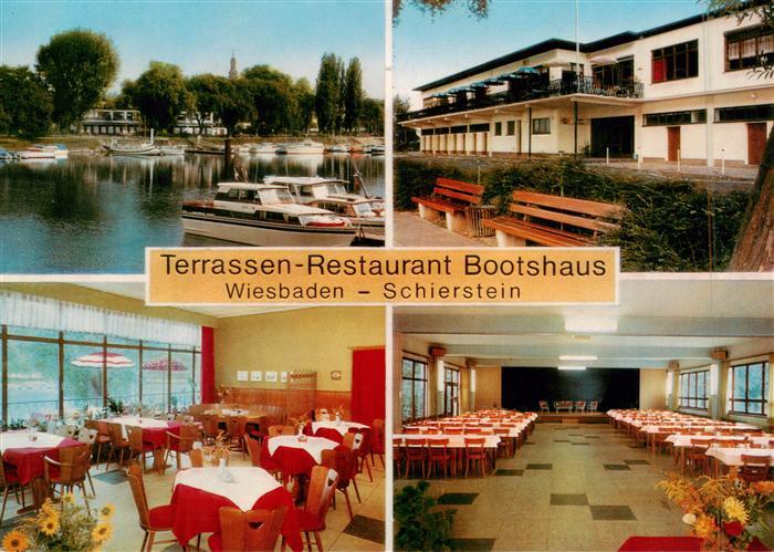 Schierstein Wiesbaden Terrassen Restaurant Bootshaus Gastraeume Bootshafen