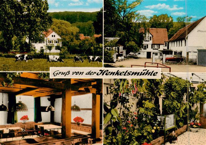 Merkenfritz Hirzenhain Restaurant Pension Henkelsmuehle Gastraum Hof