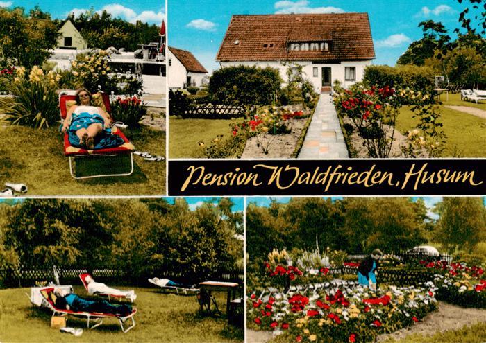 Husum Nordfriesland Pension Waldfrieden Liegewiese Garten