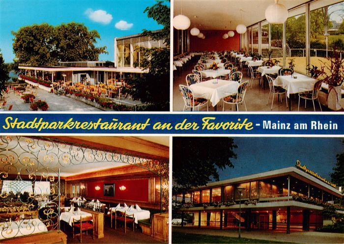Mainz  Rhein Stadtparkrestaurant an der Favorite Gastraeume Terrasse