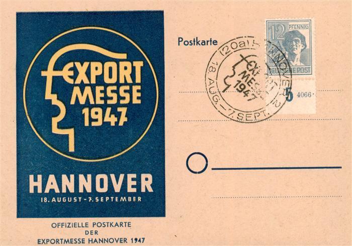 HANNOVER  CITY Export Messe Hannover 1947