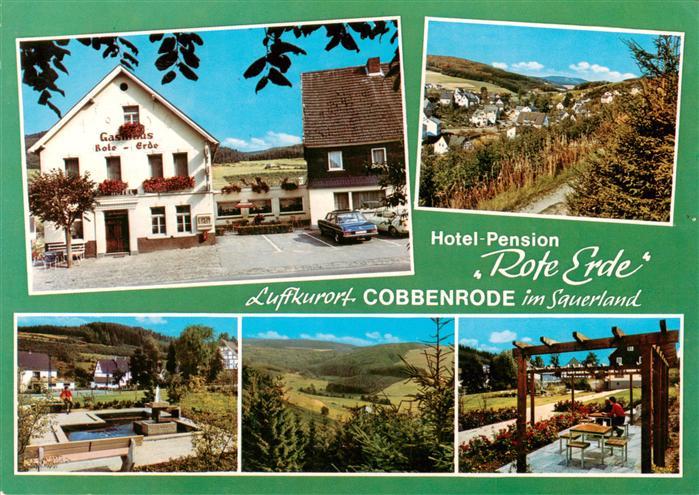 Cobbenrode Sauerland Hotel Pension Rote Erde Panorama Brunnen Terrasse