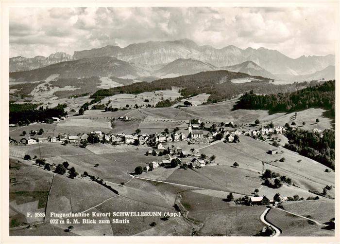 Schwellbrunn Fliegeraufnahme mit Saentis