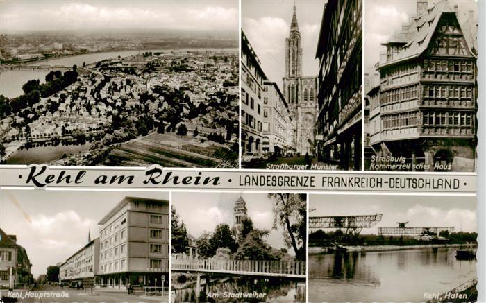 Kehl  Rhein Fliegeraufnahme Strassburger Muenster Kommerzeilsches Haus Hauptstra