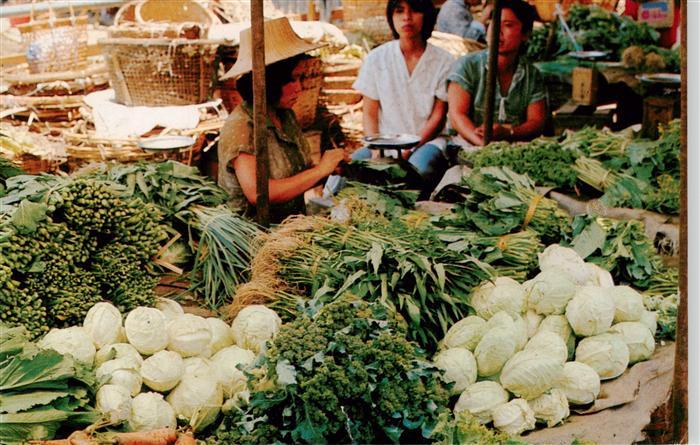 Bangkok Thailand Fresh vegetables vendors in one of Bang
