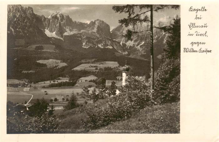 Ellmau Elmau Tirol AT Kapelle mit Wildem Kaiser