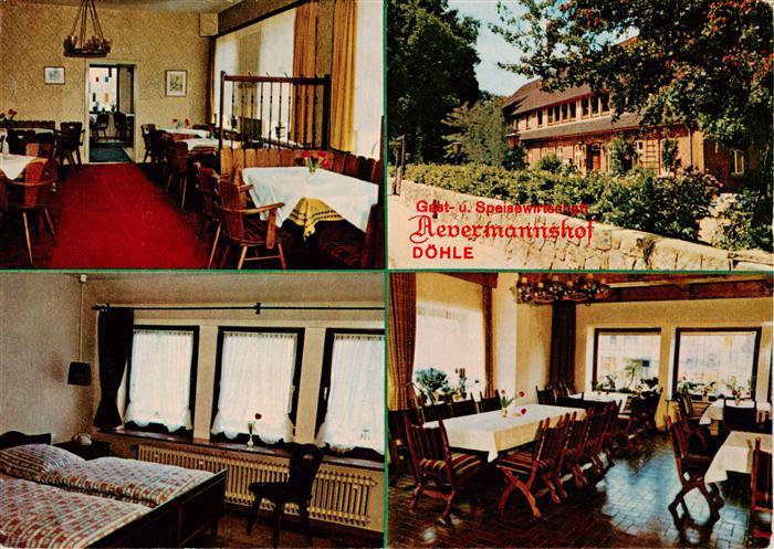 Doehle Gast und Speisewirtschaft Aevermannshof Gastraeume Zimmer