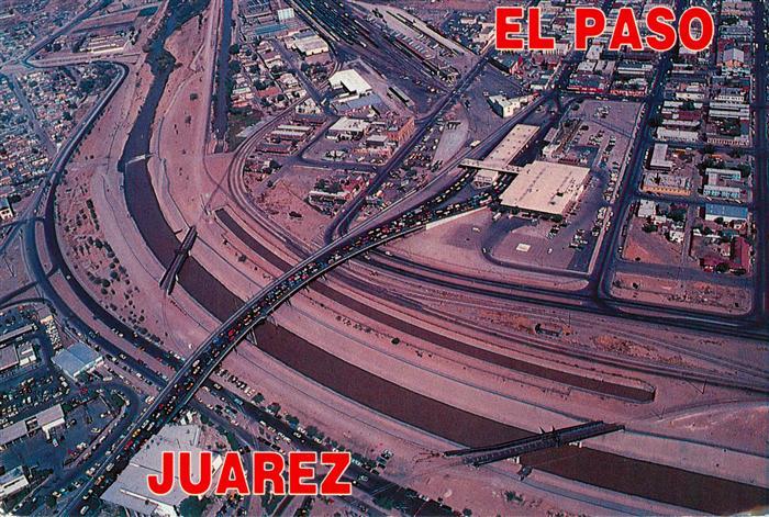 El Paso  Texas and Juarez Sister cities Fliegeraufnahme