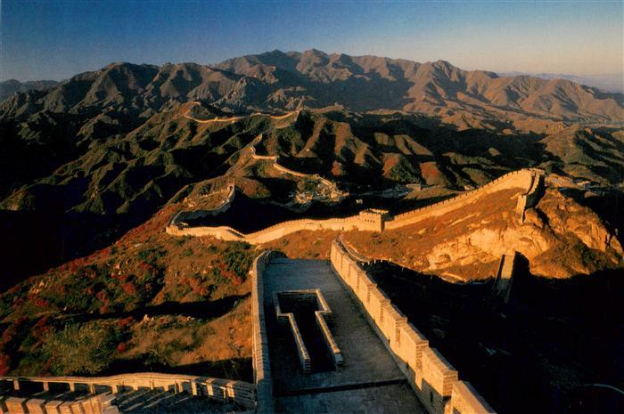 Badaling The Great Wall at sunset Air view
