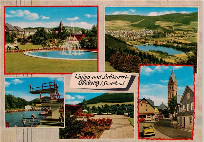Olsberg Sauerland Springbrunnen Panorama Schwimmbad Kirche Park