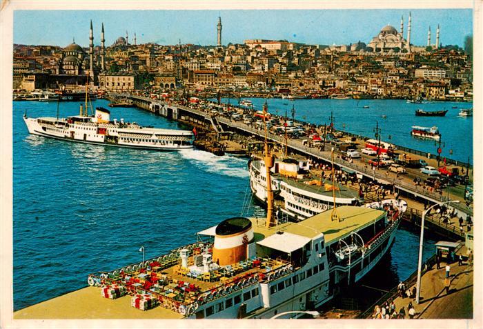 Istanbul Constantinopel TK Galata Bruecke die Neue Moschee und Sueleymaniye
