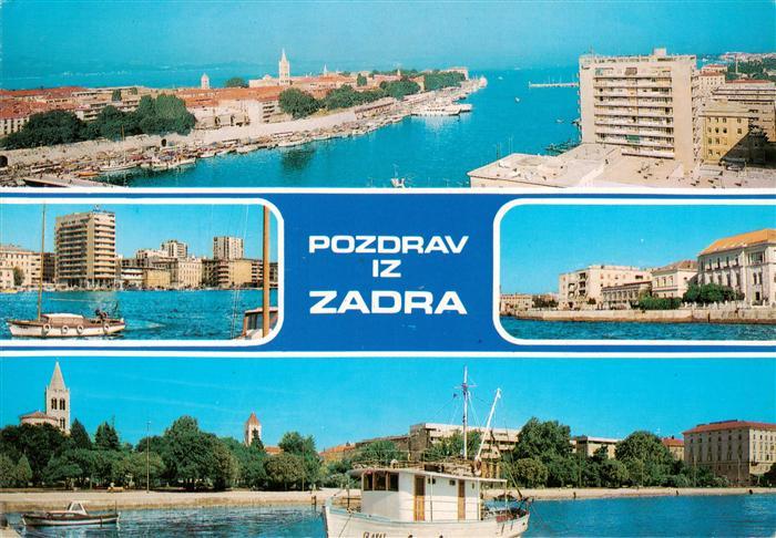 Zadar Zadra Zara Croatia Fliegeraufnahme Teilansichten Fischkutter