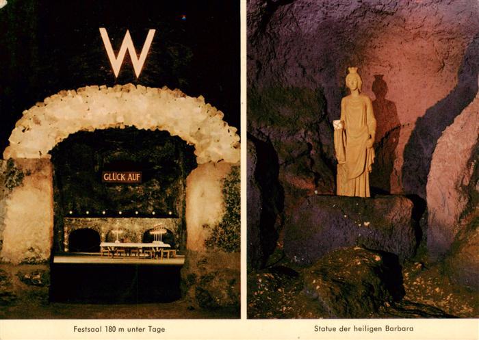 Kochendorf Staatl Saline Friedrichshalle Festsaal 180 m unter Tage Statue der hl