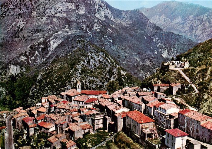 Sainte-Agnes Nice 06 Le Village du Littoral Vue generale aerienne Dans le fond