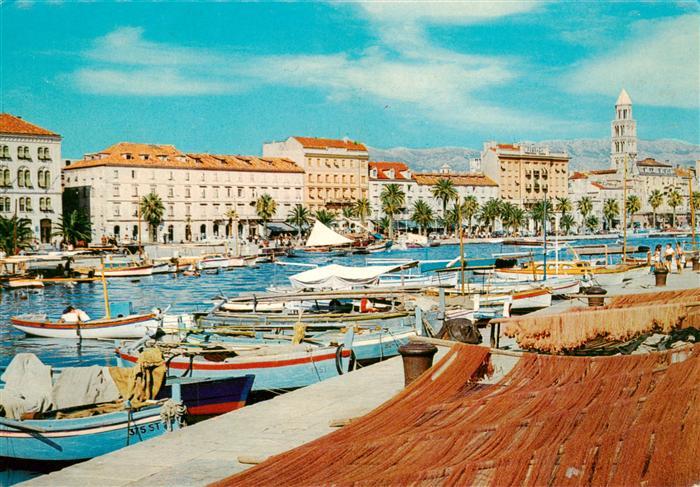 Split Spalato Croatia Bootshafen Panorama
