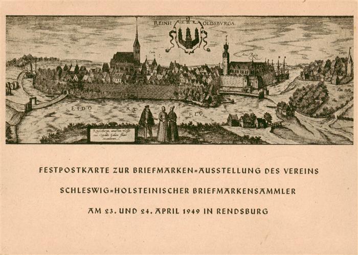 Rendsburg Schleswig-Holstein Mittelalterliches Staedtebild Festpostkarte zur Bri