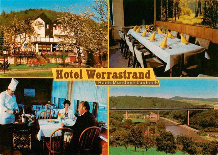 Laubach Hann Muenden Hotel Werrastrand Gastraeume Autobahnbruecke