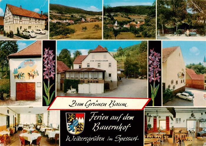 Weikersgrueben Hofgut Gasthaus Pension Zum gruenen Baum Gastraeume Panorama