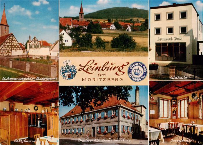 Leinburg St Leonhardskirche mit Landpflegeamt Panorama Suedhaus Gastzimmer Braue